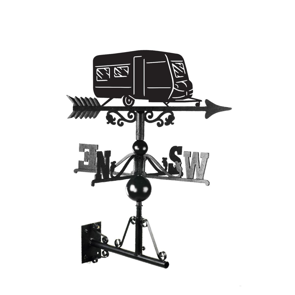 Black Caravan Weathervane Mounted
