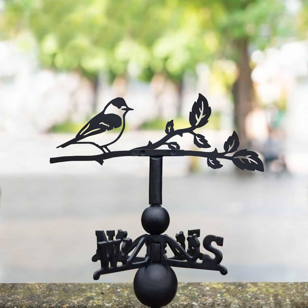 Cast Iron & Steel Weathervane with Blackcap Motif
