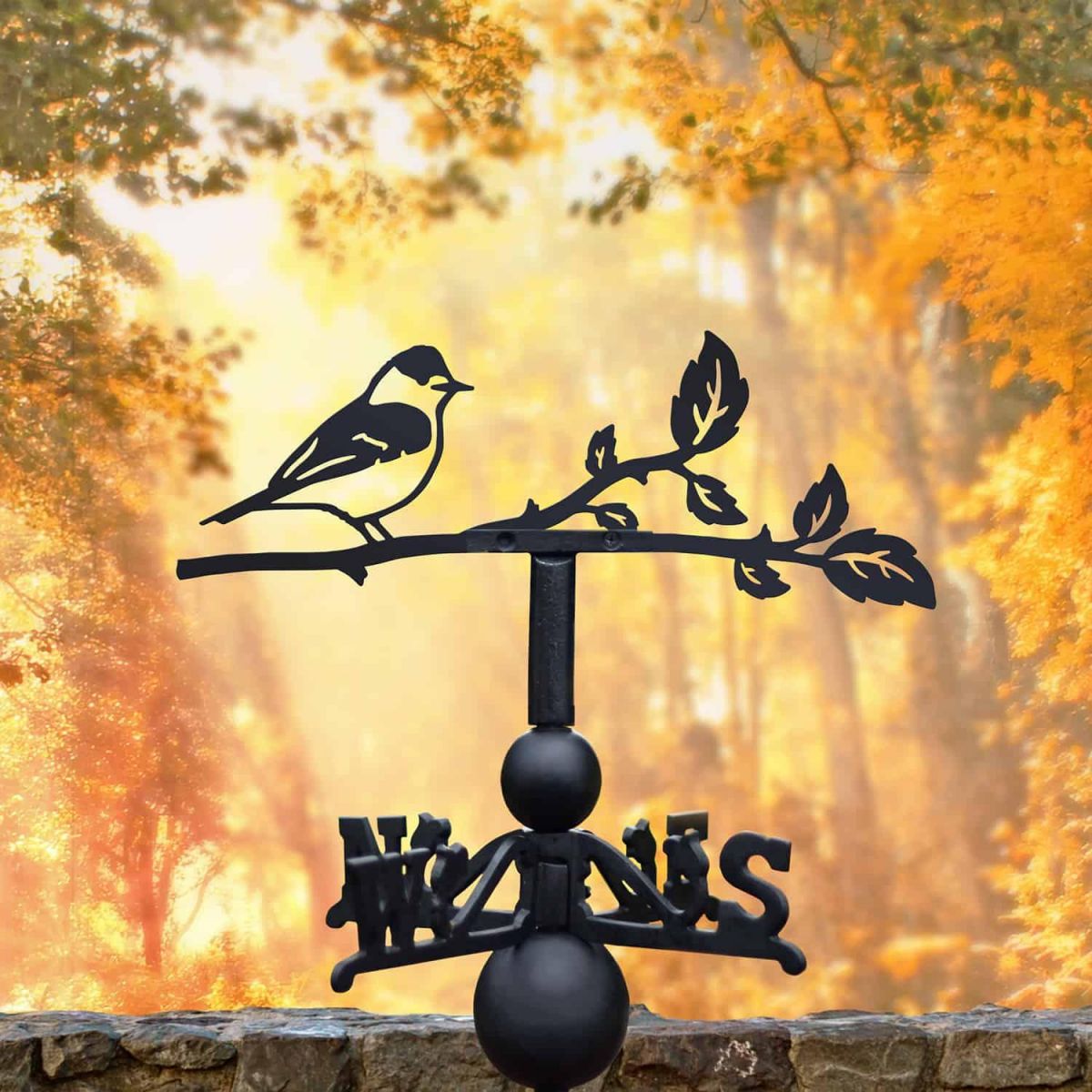 Cast Iron & Steel Blackcap Weathervane in Situ