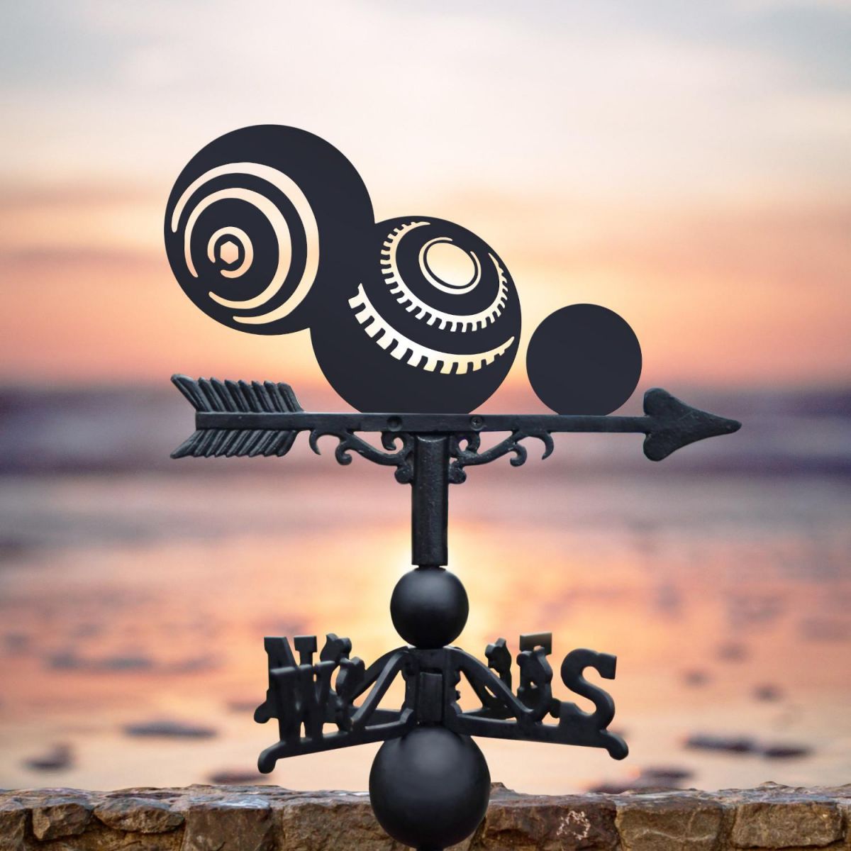 Cast iron & Steel Bowls Weathervane in Situ Cast iron & Steel Bowls Weathervane in Situ