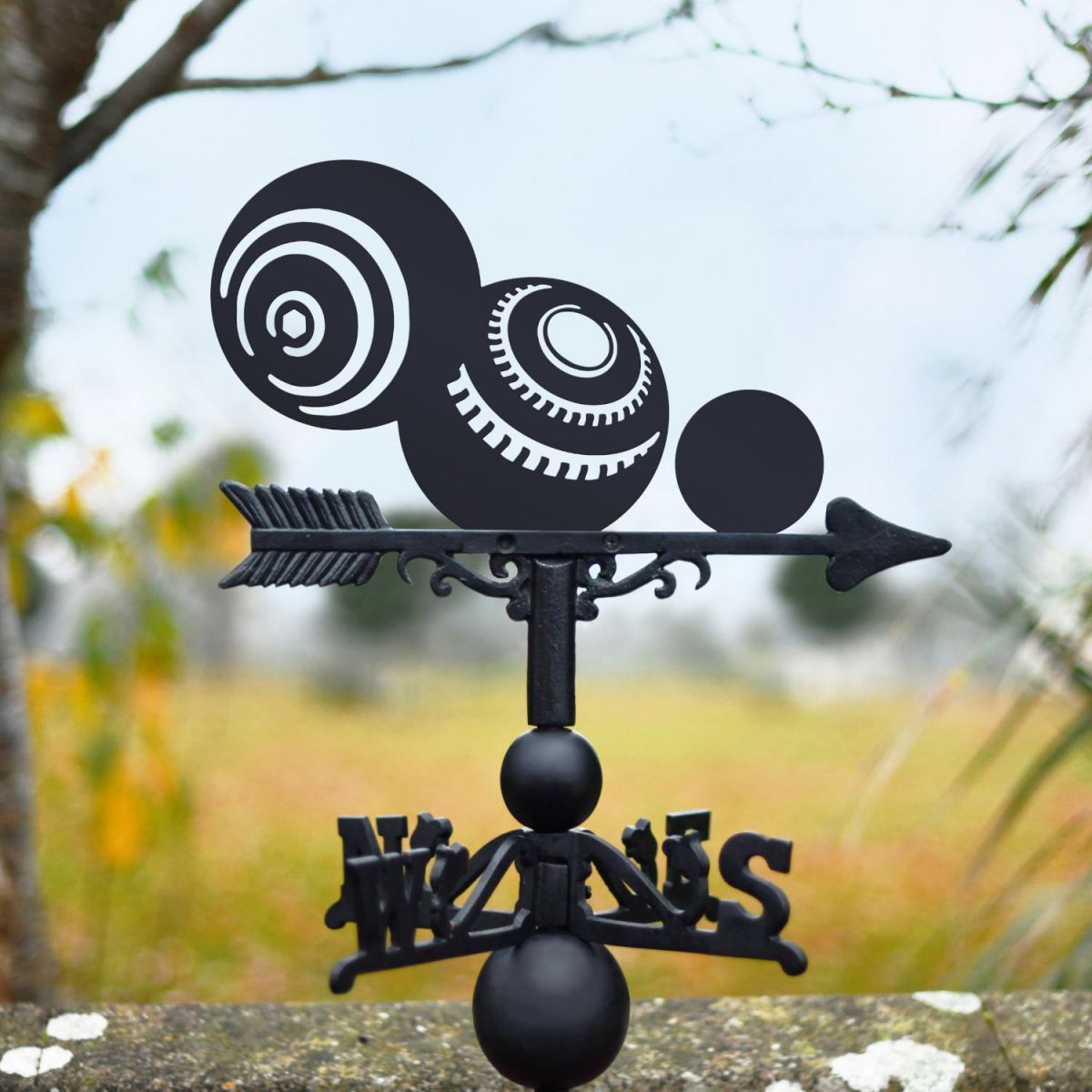 Cast iron & Steel Weathervane with Bowls Topper Cast iron & Steel Weathervane with Bowls Topper