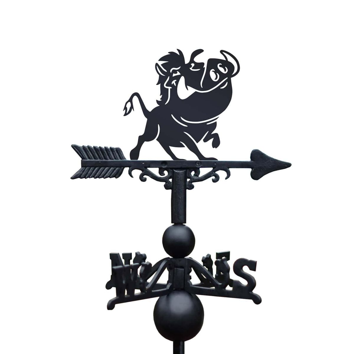Close-Up of Cast Iron & Steel Cartoon Warthog Weathervane