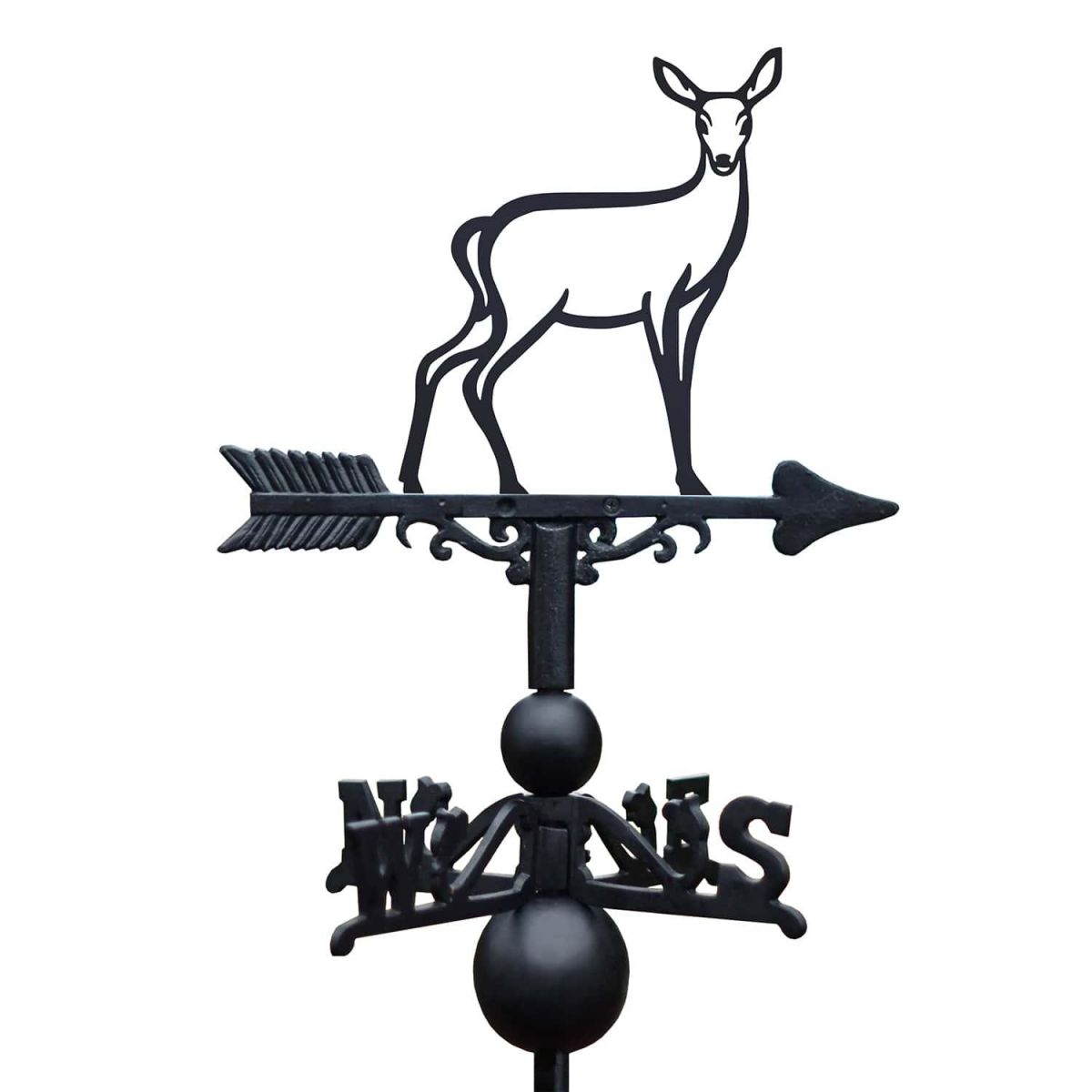Close-Up of Cast Iron & Steel Contemporary Doe Weathervane