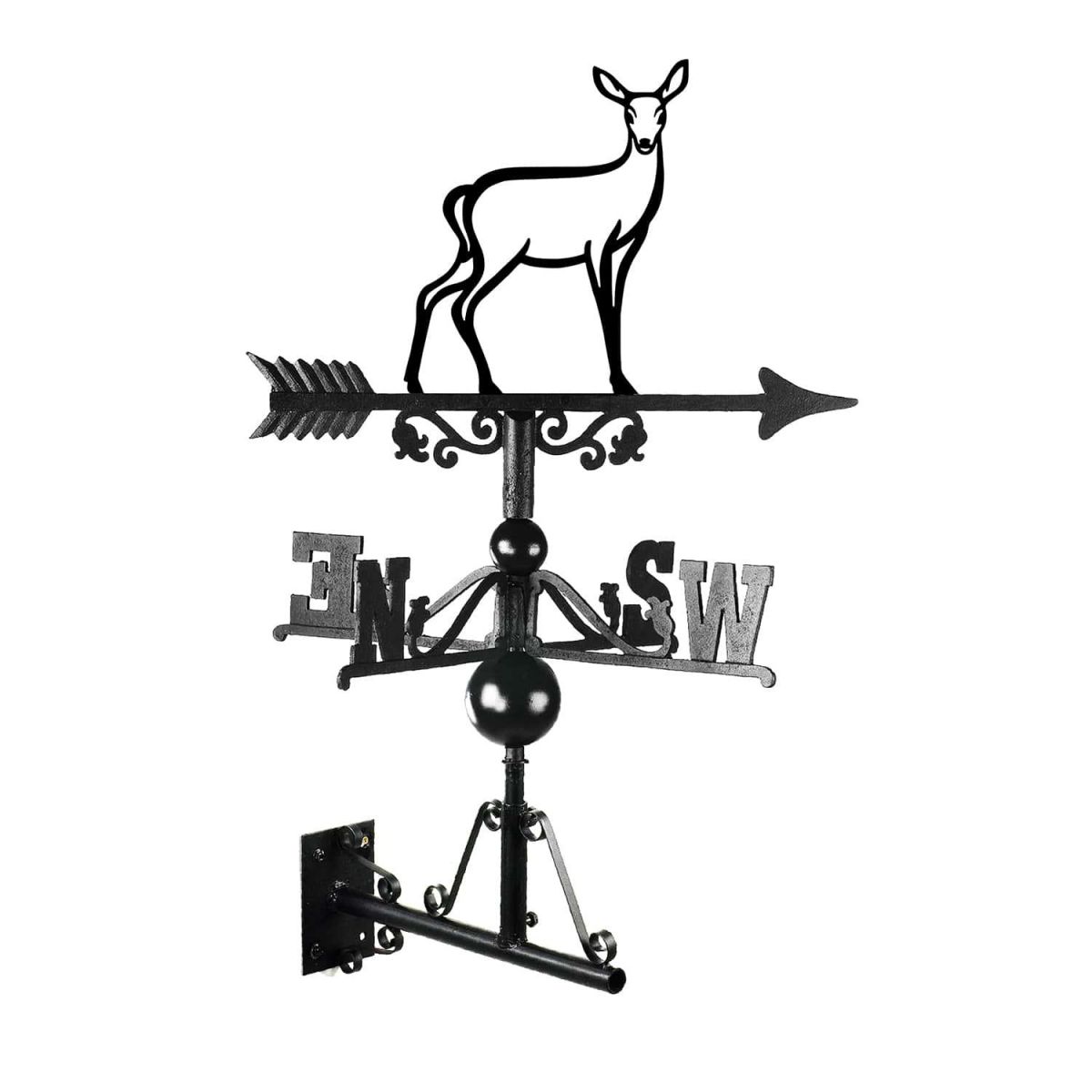 Mounted Cast Iron & Steel Contemporary Doe Weathervane