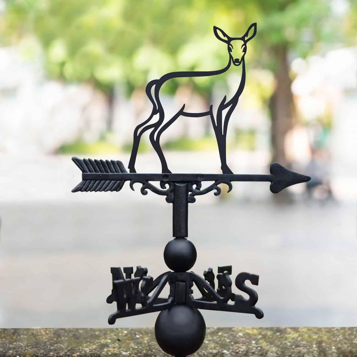 Cast Iron & Steel Weathervane with Contemporary Doe Motif