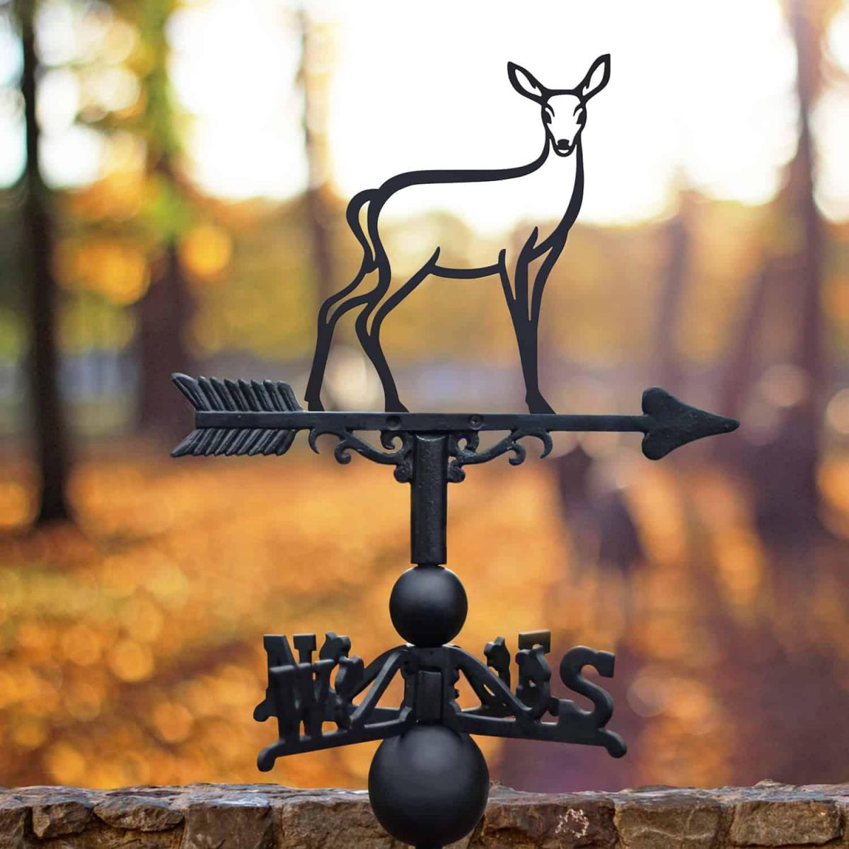 Cast Iron & Steel Weathervane with Contemporary Doe Topper