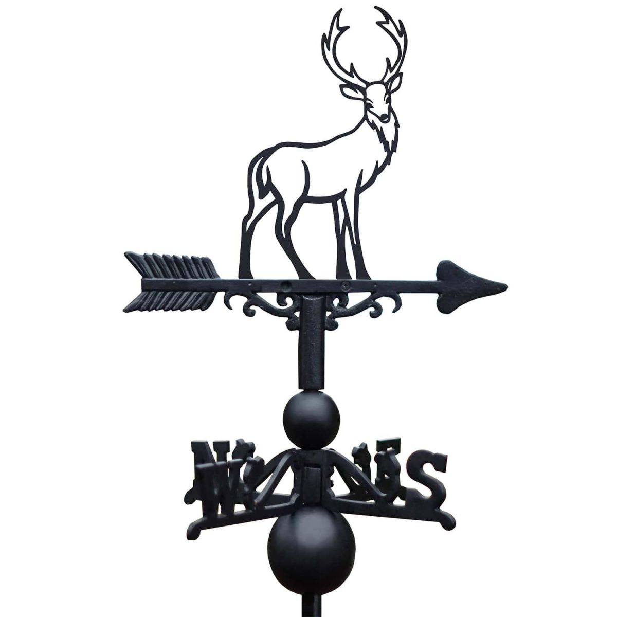 Close-Up of Cast Iron & Steel Contemporary Stag Weathervane