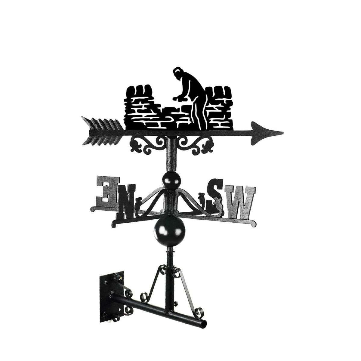 Mounted Cast Iron & Steel Dry Stone Waller Weathervane