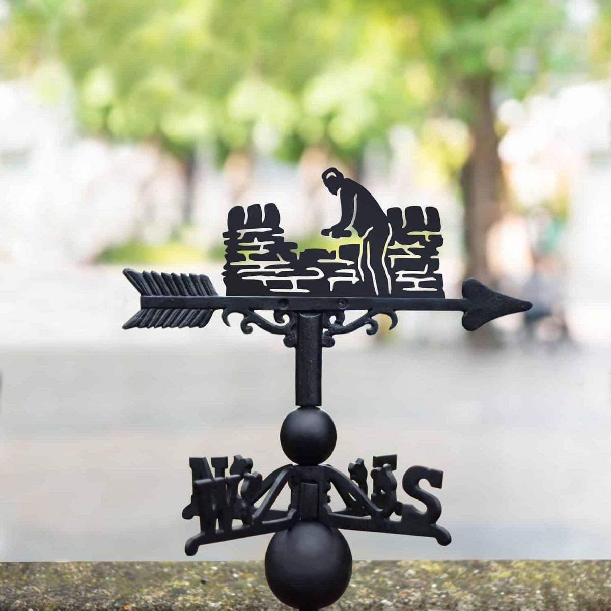 Cast Iron & Steel Weathervane with Dry Stone Waller Motif