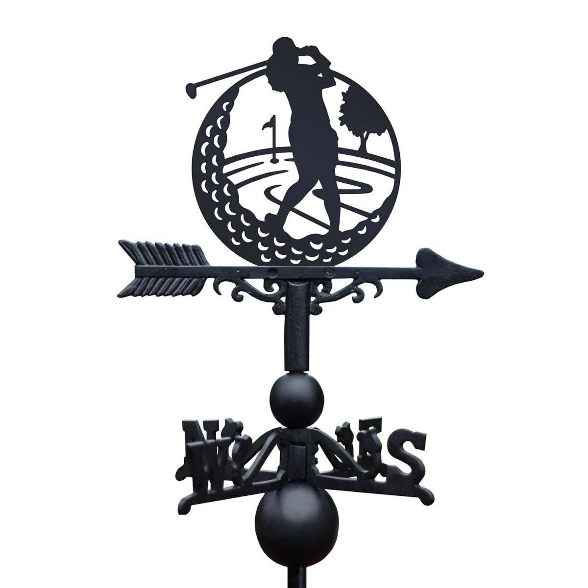 Close-Up of Cast Iron & Steel Female Golfer Weathervane