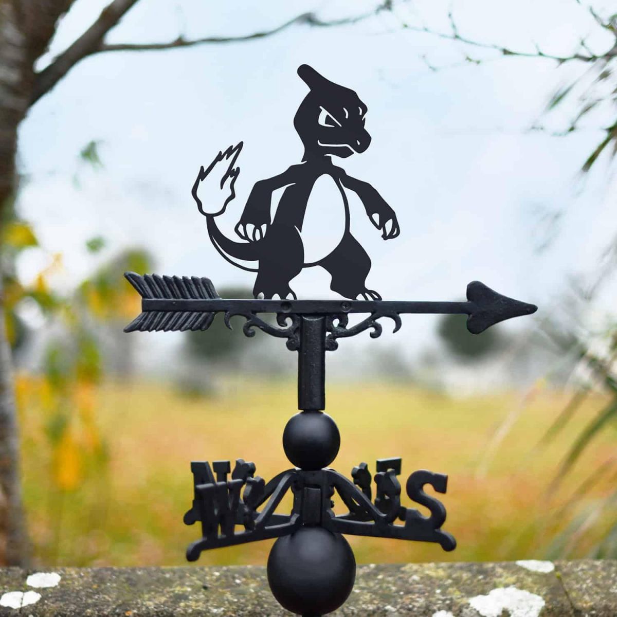 Cast Iron & Steel First Evolution Fire Lizard Character Weathervane Cast Iron & Steel First Evolution Fire Lizard Character Weathervane