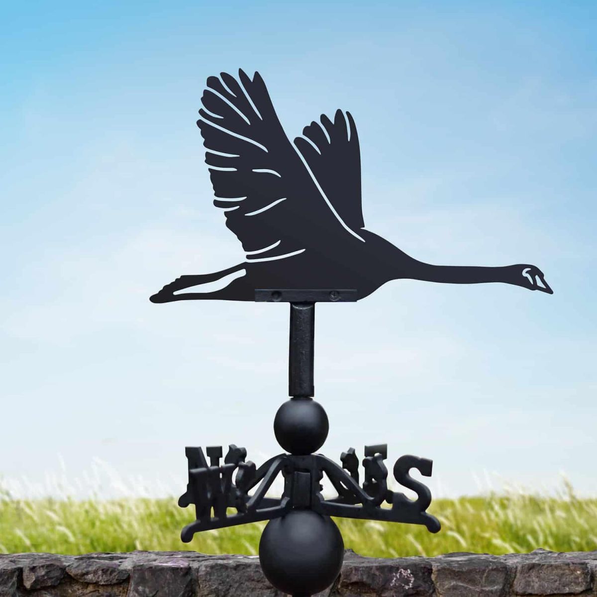 Cast Iron & Steel Flying Swan Weathervane