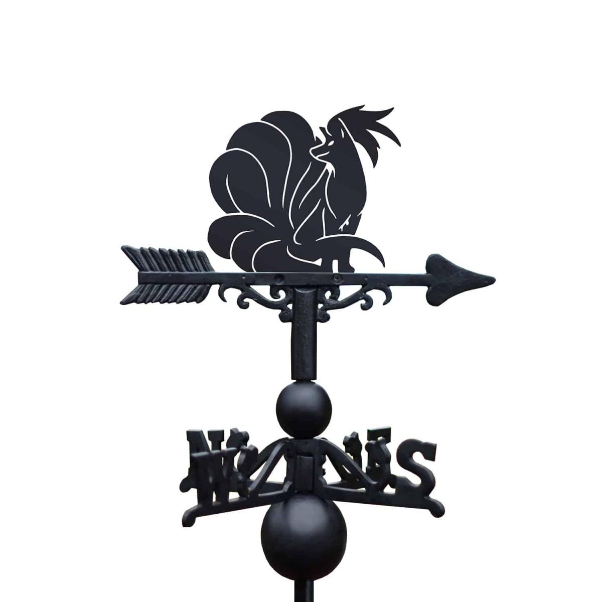 Cast Iron & Steel Generation I Fox Character Weathervane on White Background