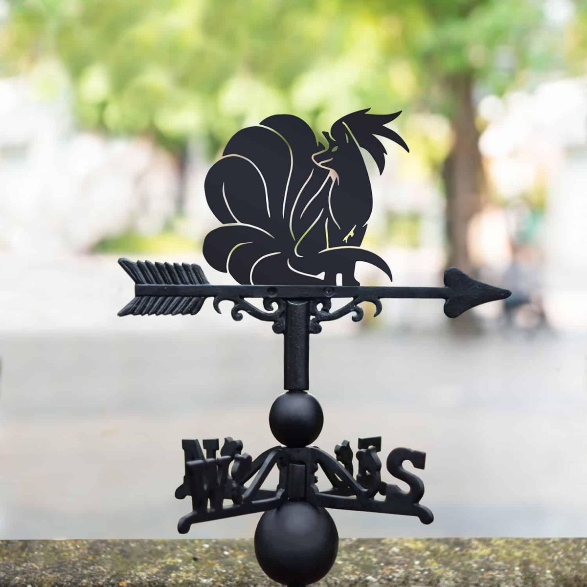 Cast Iron & Steel Weathervane with Generation I Fox Character Motif