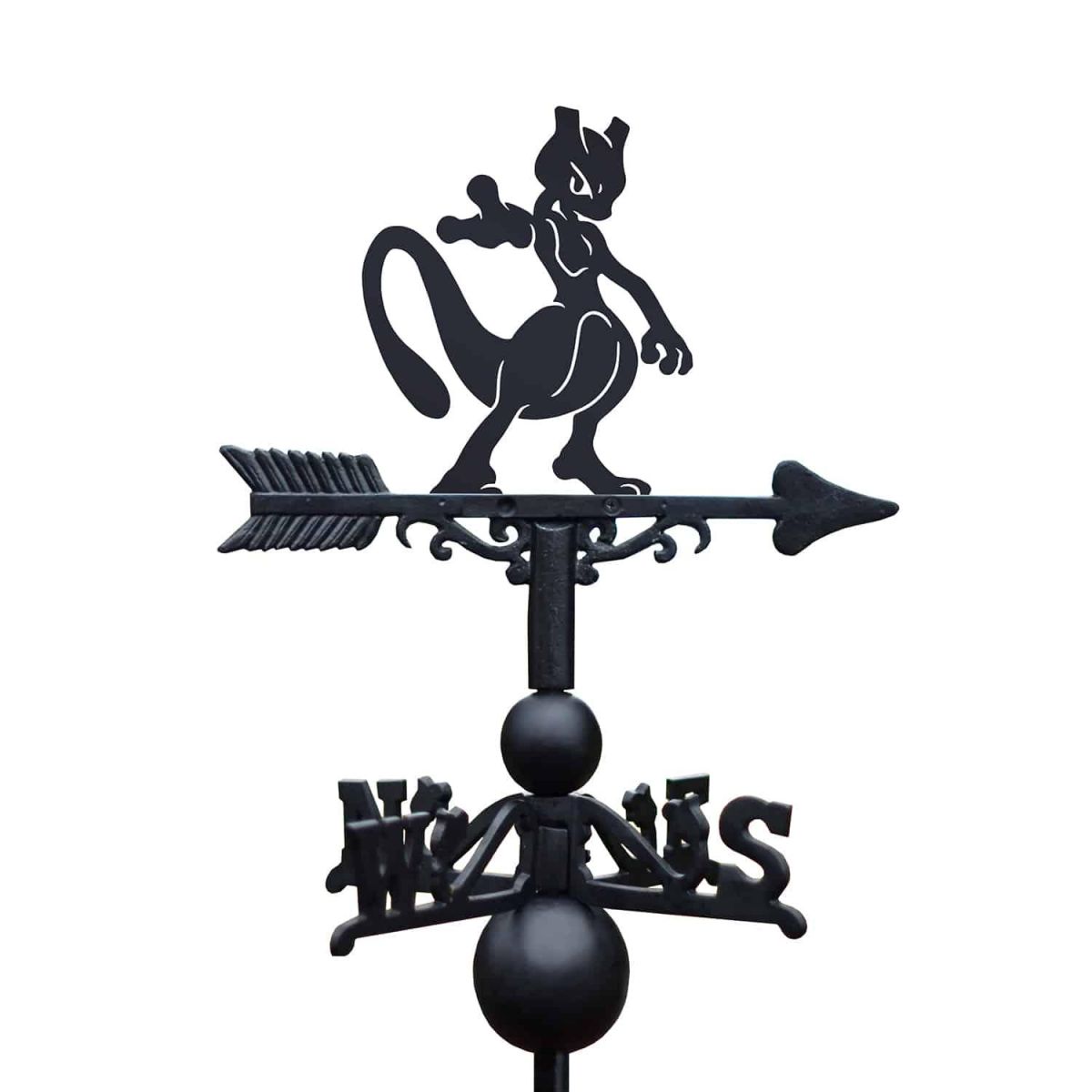 Cast Iron & Steel Generation I Legendary Psychic Character Weathervane on White Background