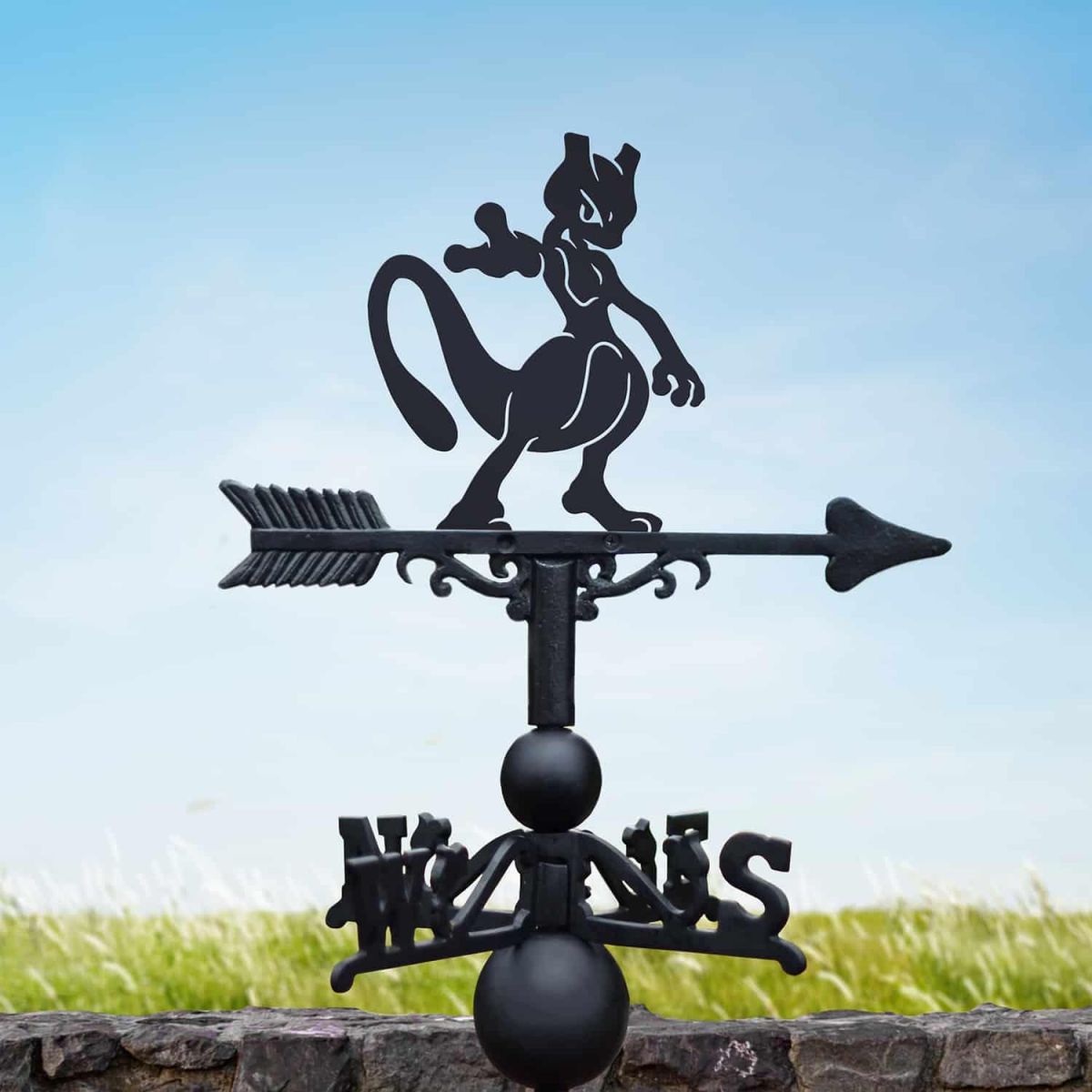 Cast Iron & Steel Generation I Legendary Psychic Character Weathervane in Situ