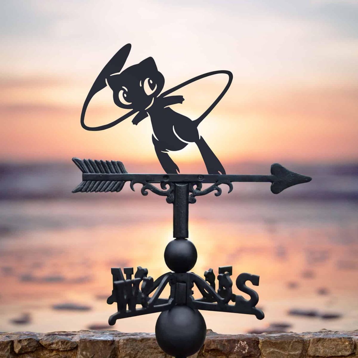 Cast Iron & Steel Weathervane with Generation I Psychic Character Motif