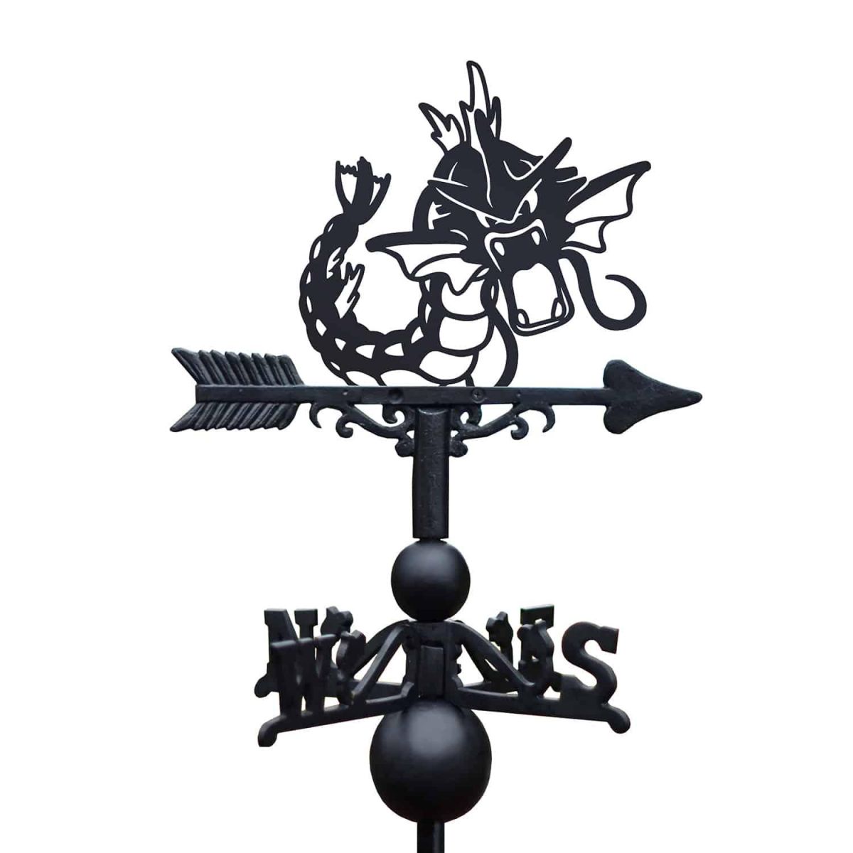 Cast Iron & Steel Generation I Water Creature Weathervane on White Background