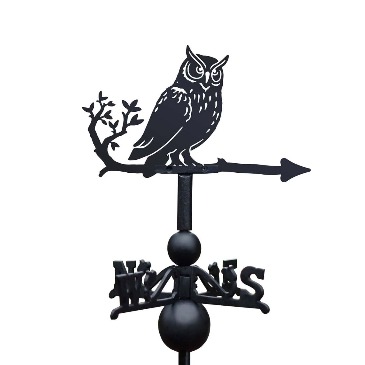 Close-Up of Cast Iron & Steel Great Horned Owl Weathervane