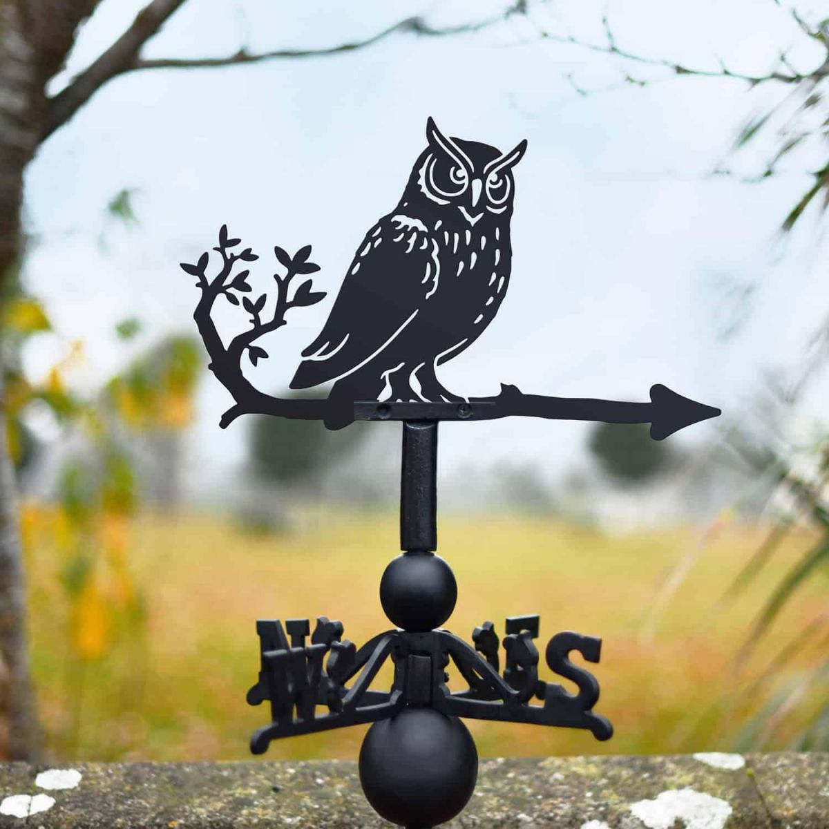 Cast Iron & Steel Great Horned Owl Weathervane