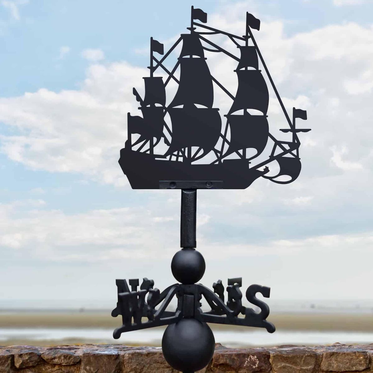 Cast Iron & Steel Weathervane with HMS Sovereign of the Seas Motif