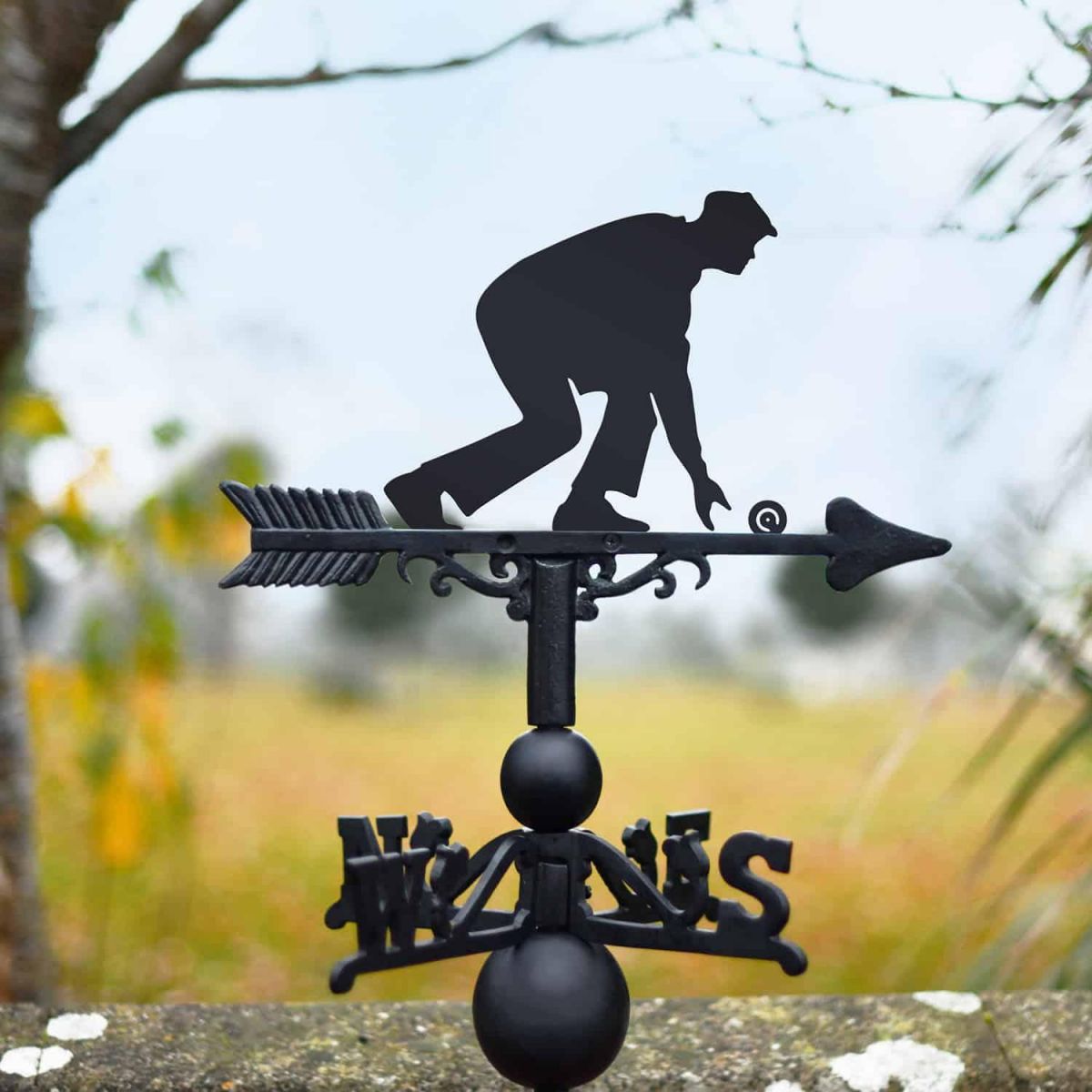 Cast Iron & Steel Male Bowls Player Weathervane