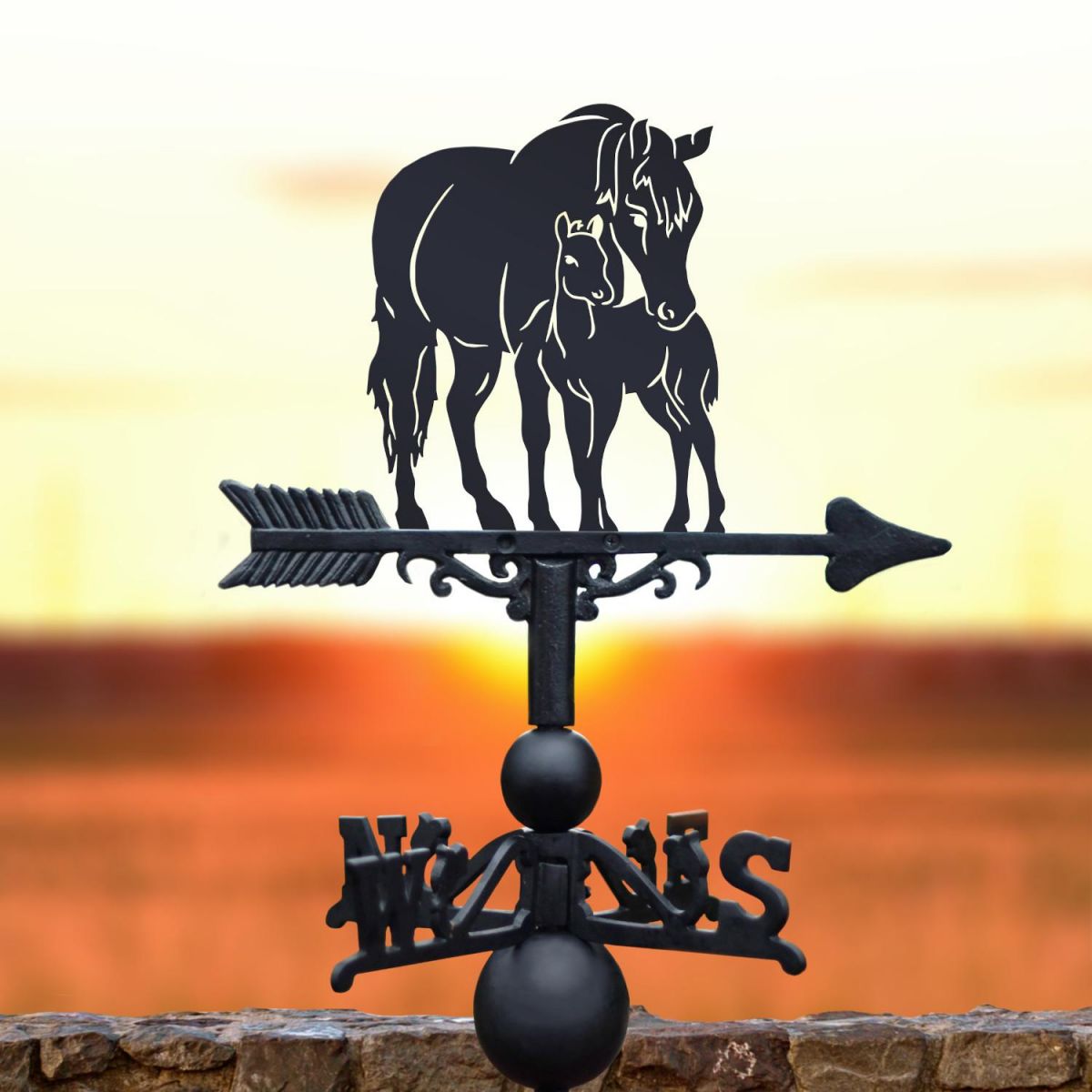 Cast Iron & Steel Mare & Foal Weathervane  Cast Iron & Steel Mare & Foal Weathervane