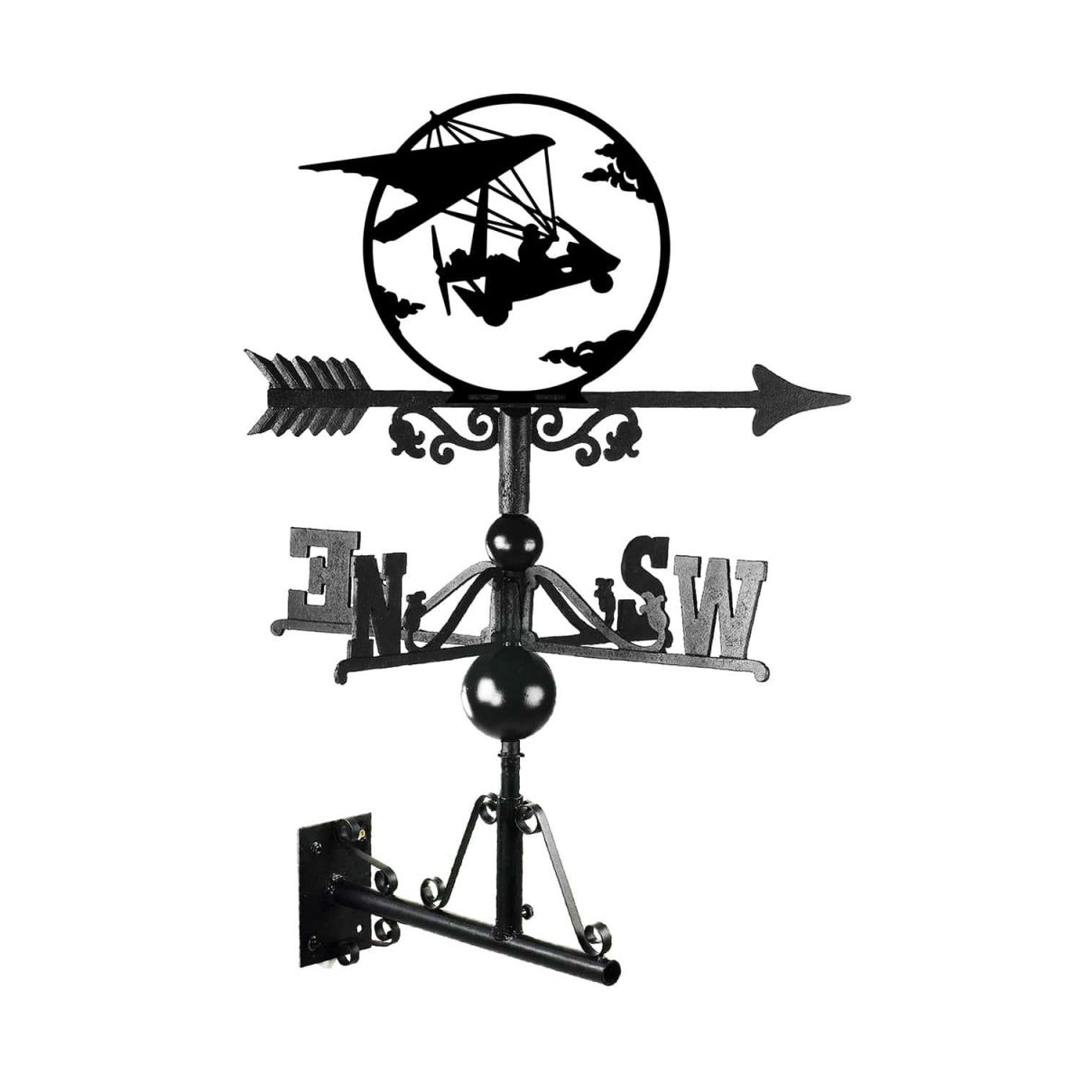 Mounted Cast Iron & Steel Microlight Weathervane