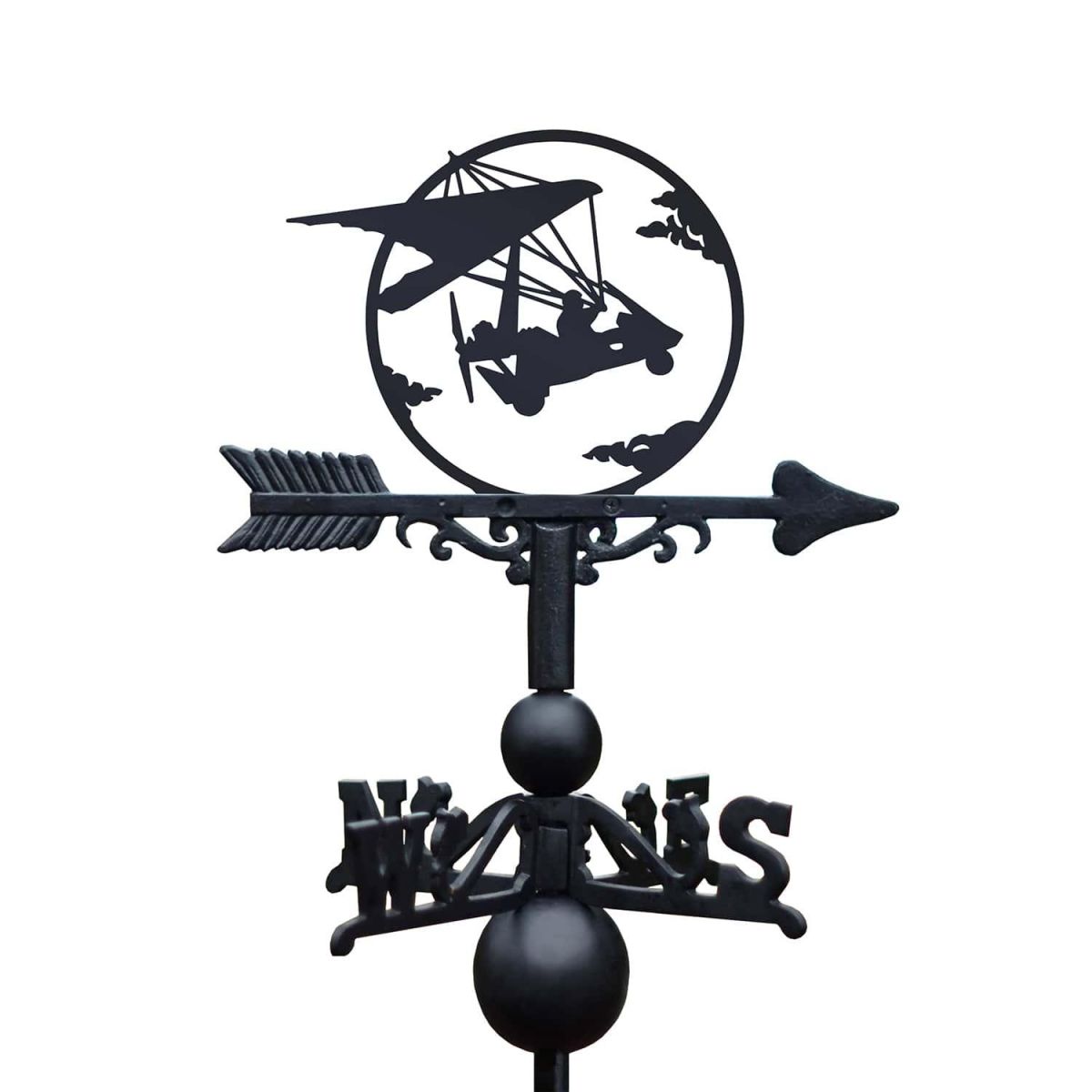 Close-Up of Cast Iron & Steel Microlight Weathervane