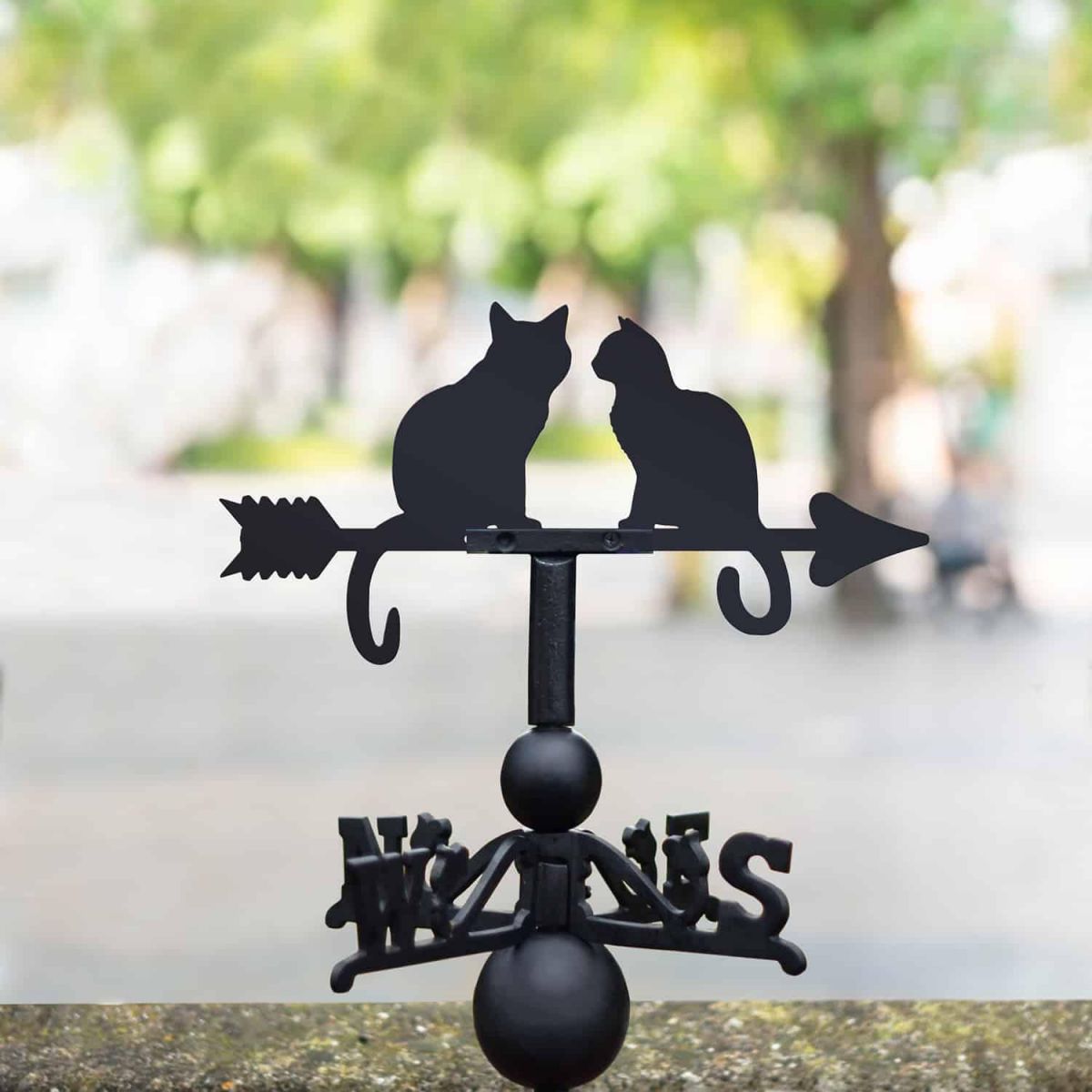 Cast Iron & Steel Pair of Cats Weathervane in Situ