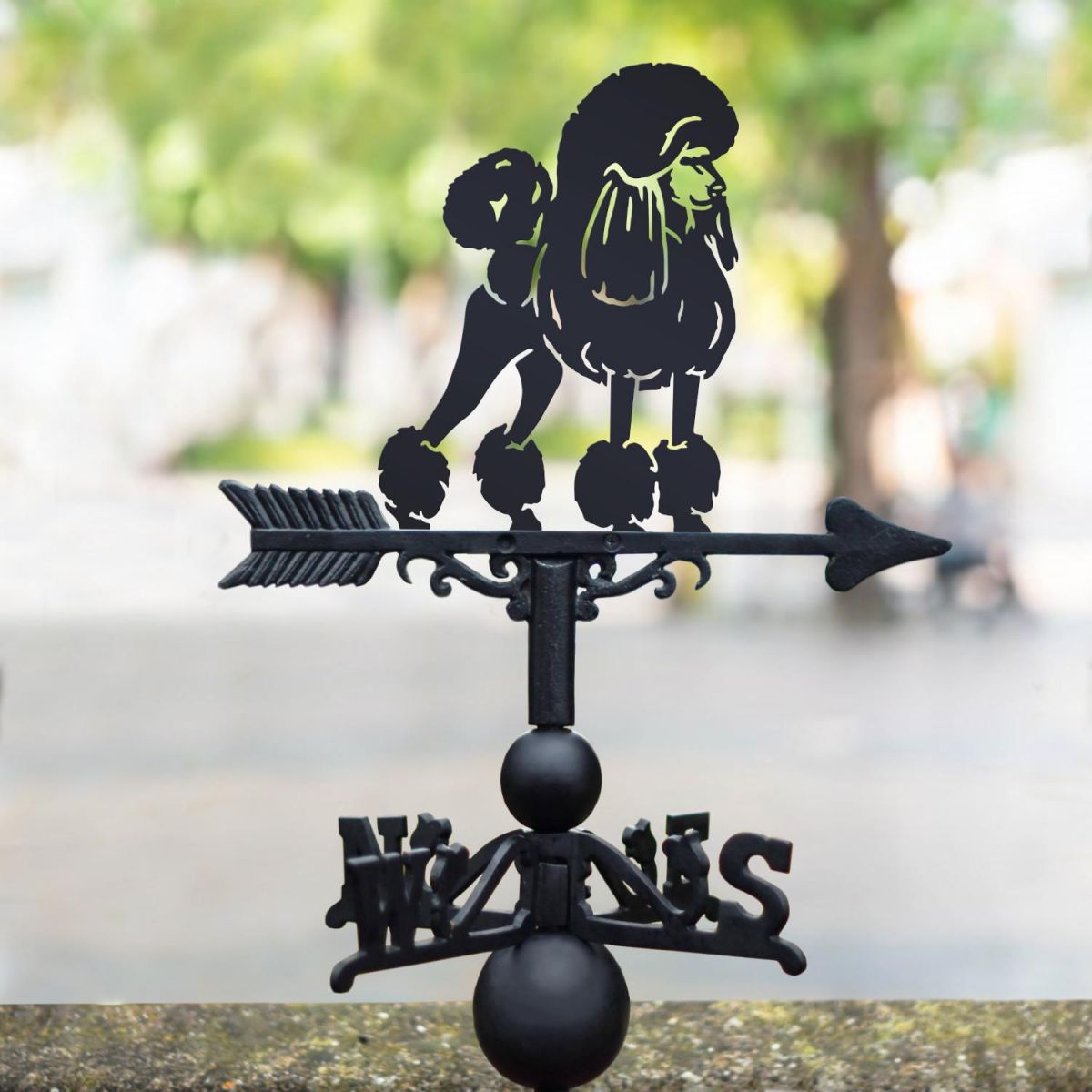 Cast Iron & Steel Weathervane with Poodle Topper