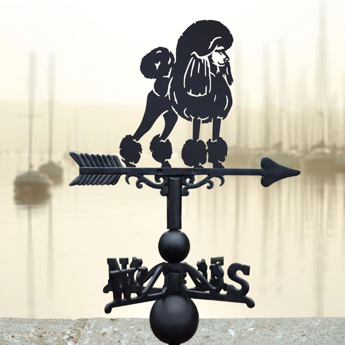 Cast Iron & Steel Poodle Weathervane in Situ