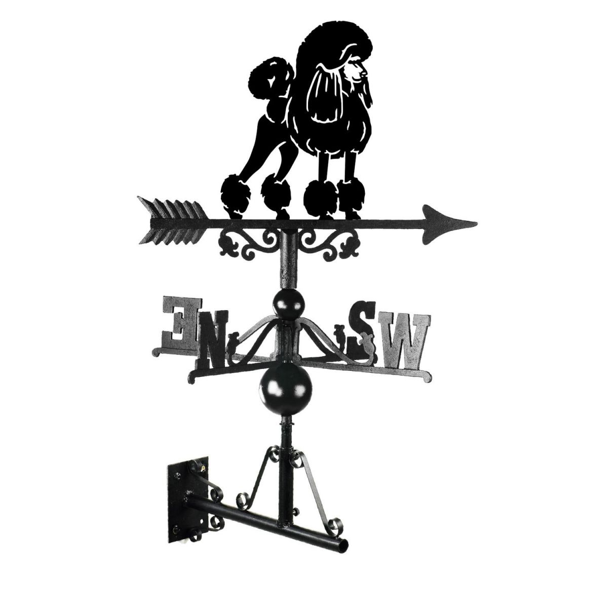 Mounted Cast Iron & Steel Poodle Weathervane