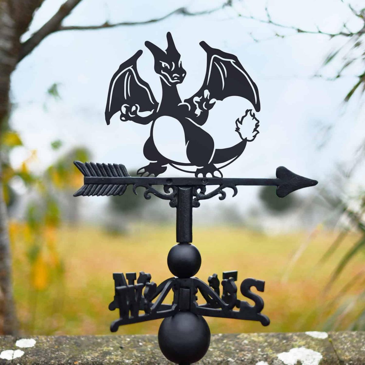 Cast Iron & Steel Second Evolution Orange Dragon Weathervane