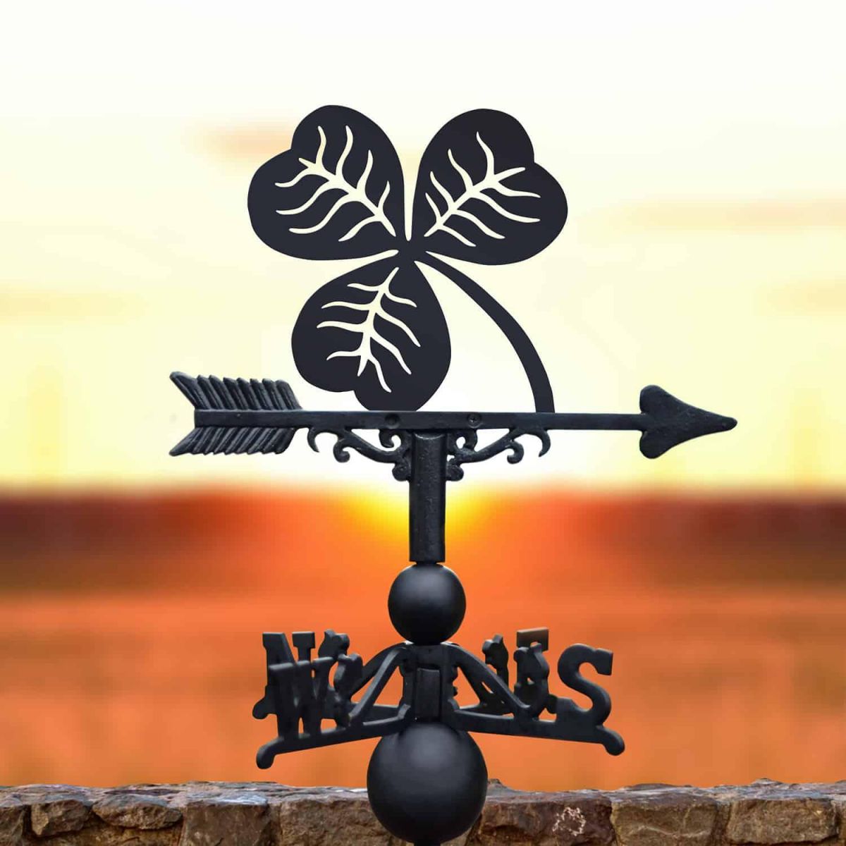Cast Iron & Steel Shamrock Weathervane Cast Iron & Steel Shamrock Weathervane