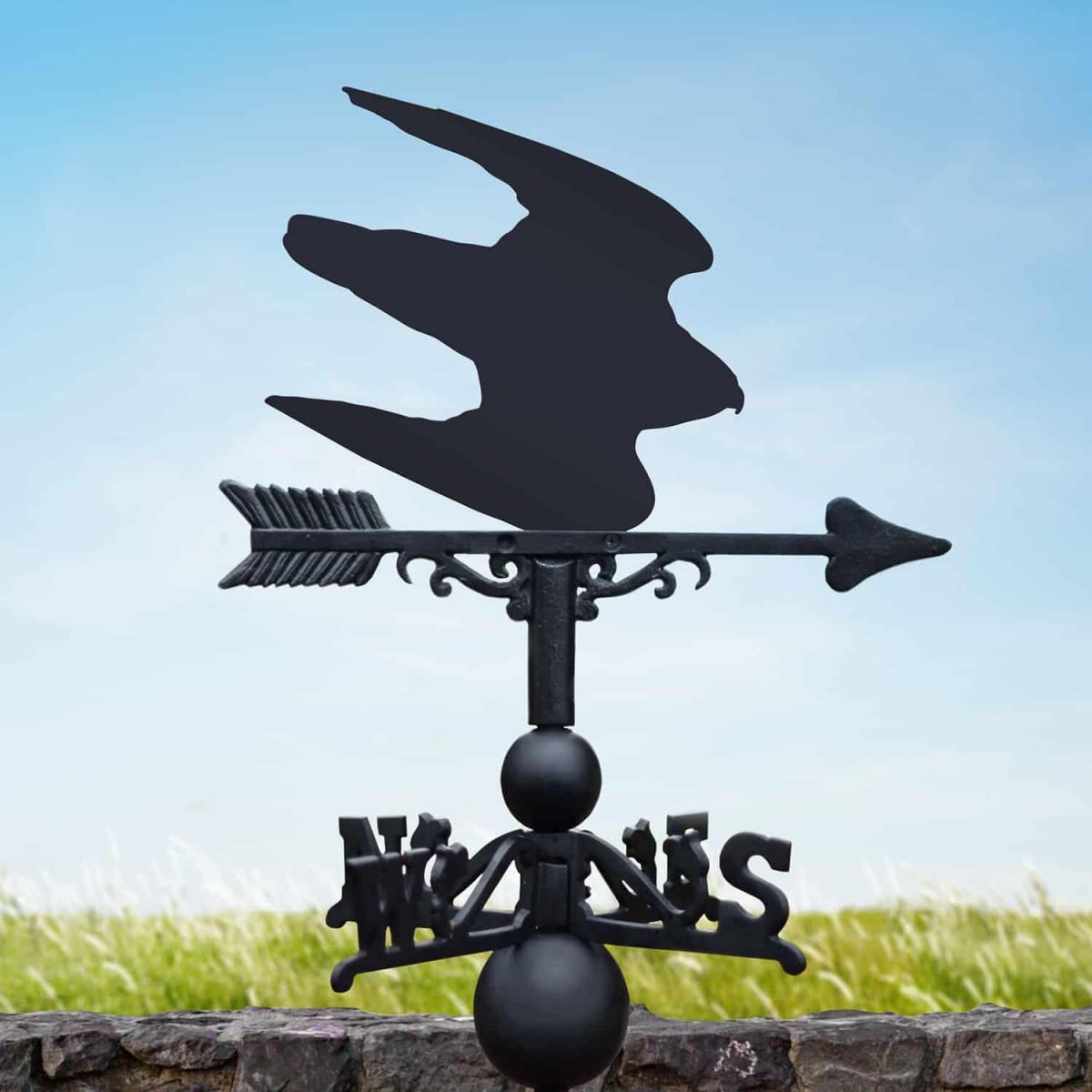 Cast Iron & Steel Swooping Falcon Weathervane