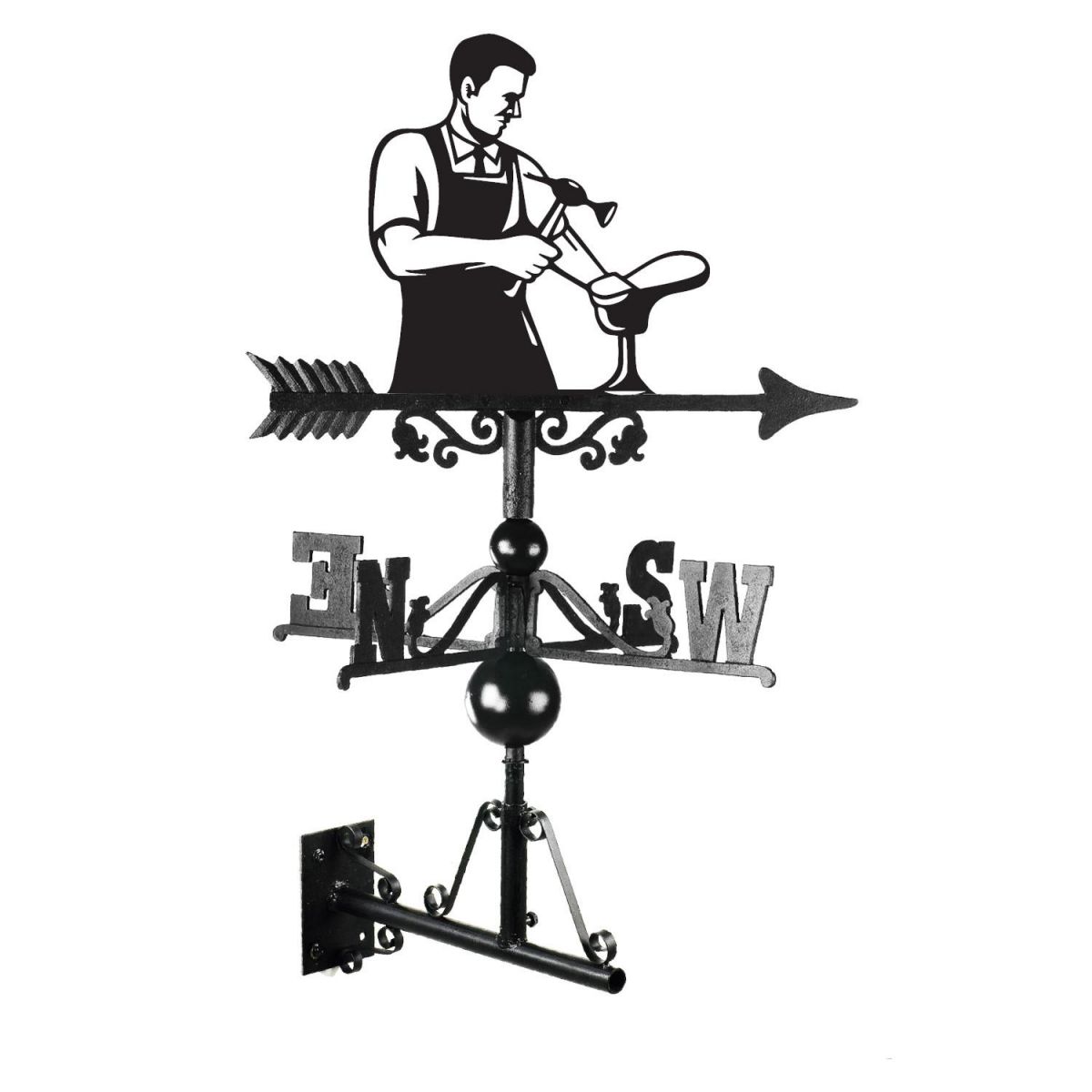 Cast Iron & Steel Cobbler Weathervane Mounted
