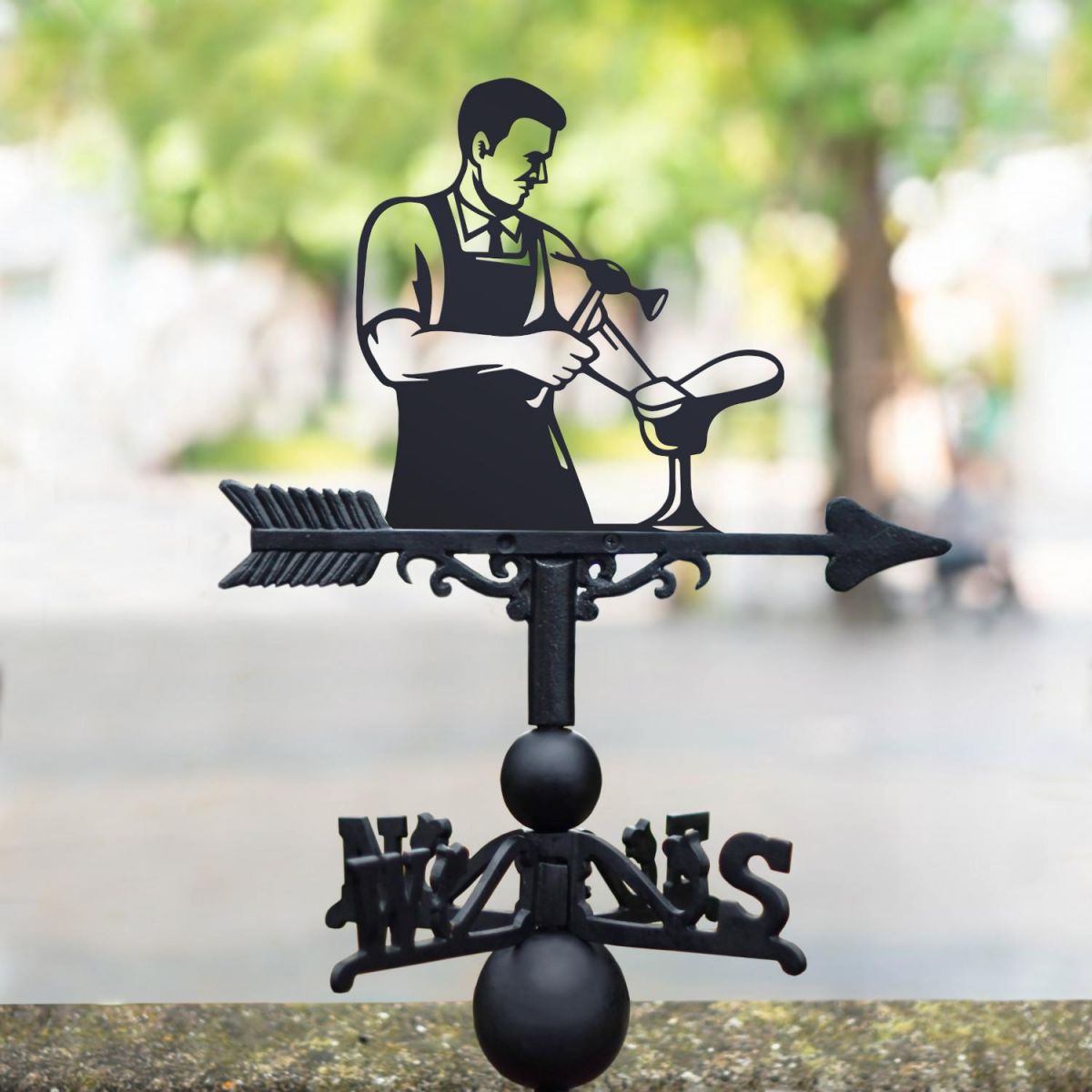 Cast Iron & Steel Weathervane with Cobbler Motif in Situ
