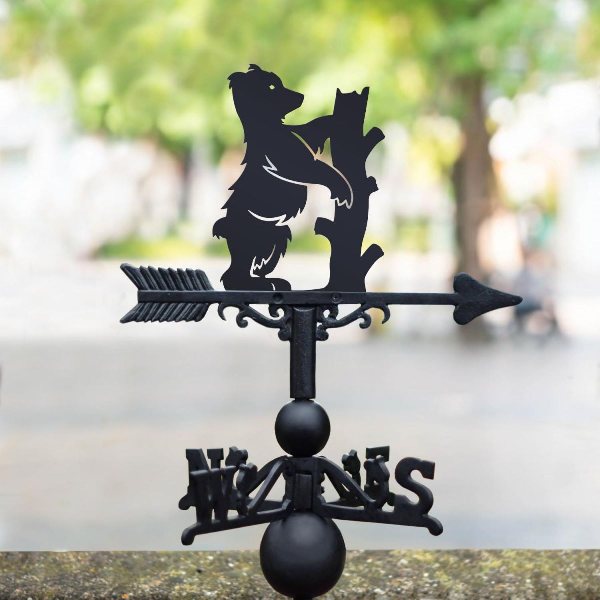 Cast Iron & Steel "Woodland Bear" Weathervane in Situ