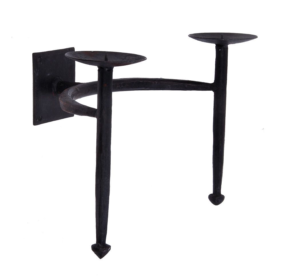 Blacksmith Style Cast Iron Wall Sconce Candle Holder