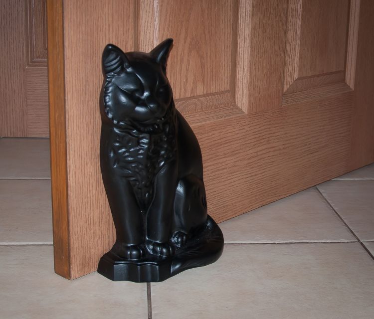 Black “Persian” Cat Door Stop Black “Persian” Cat Door Stop