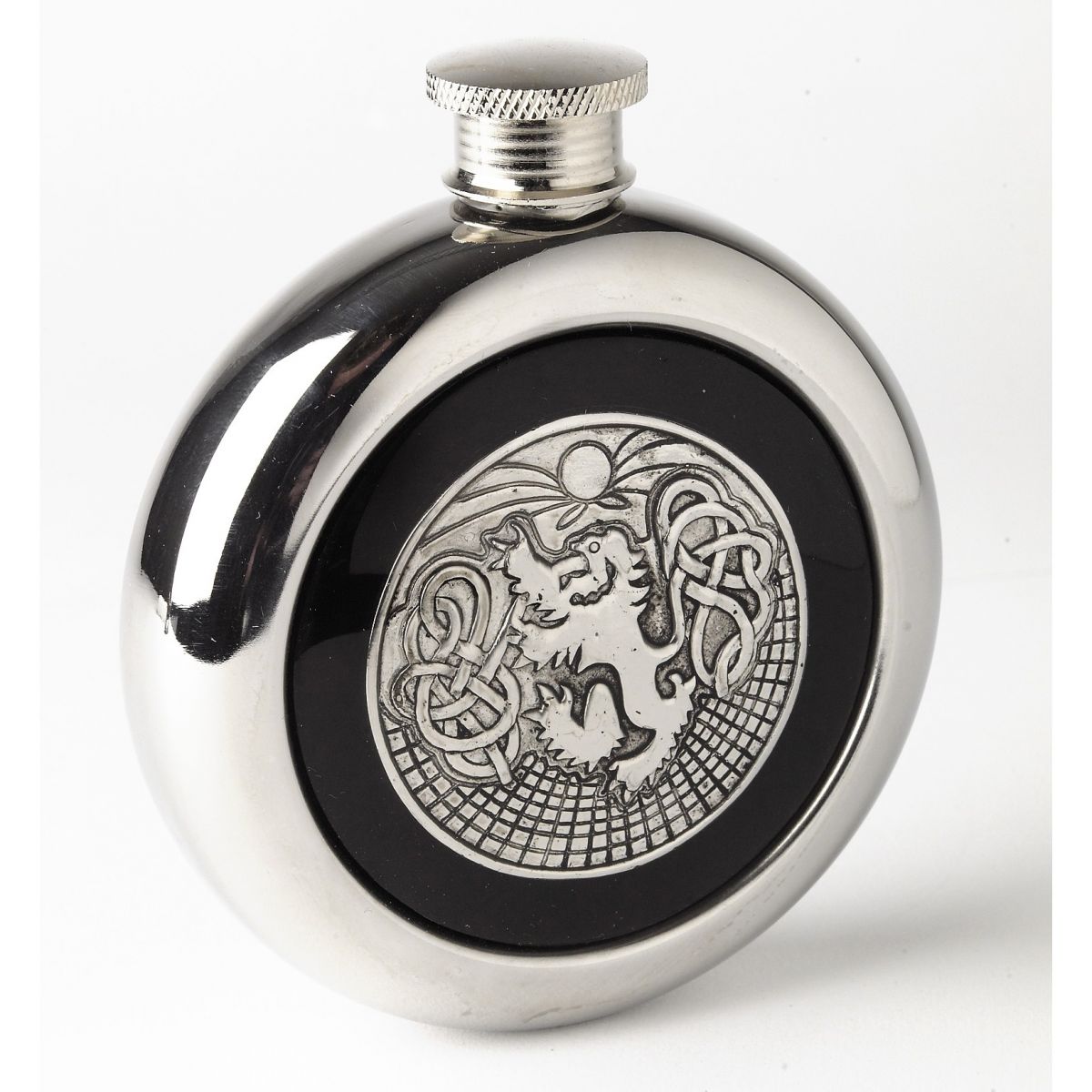 Whiskey Flask With a Celtic Lion Design