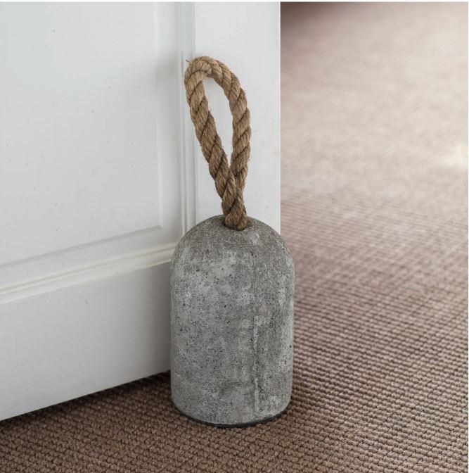 Cement Pillar Door Stop in Use Inside the Home
