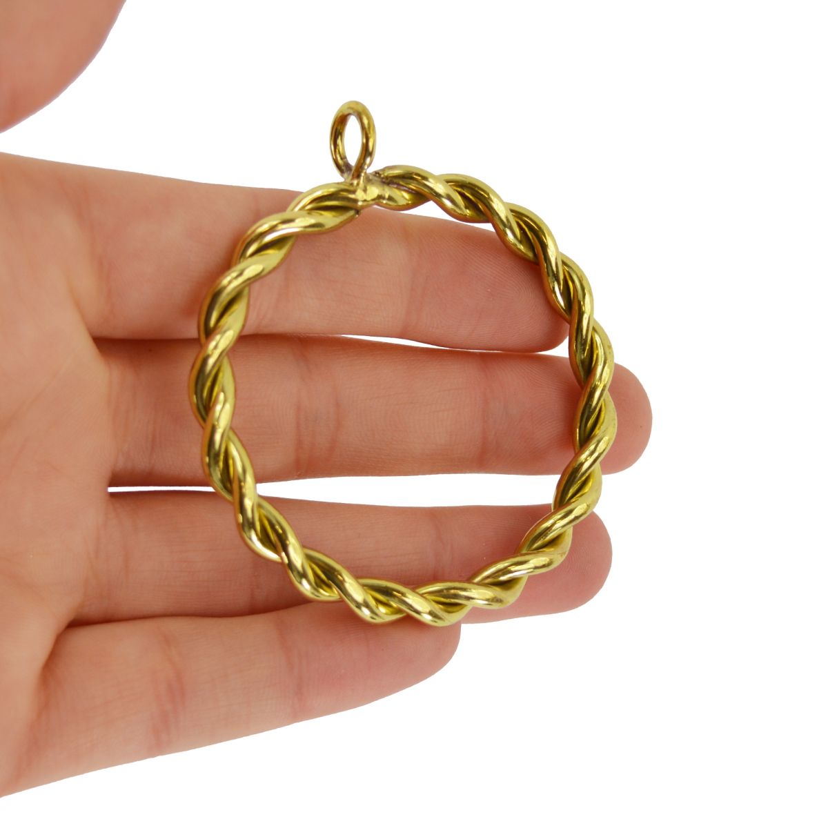  50mm brass curtain ring in hand