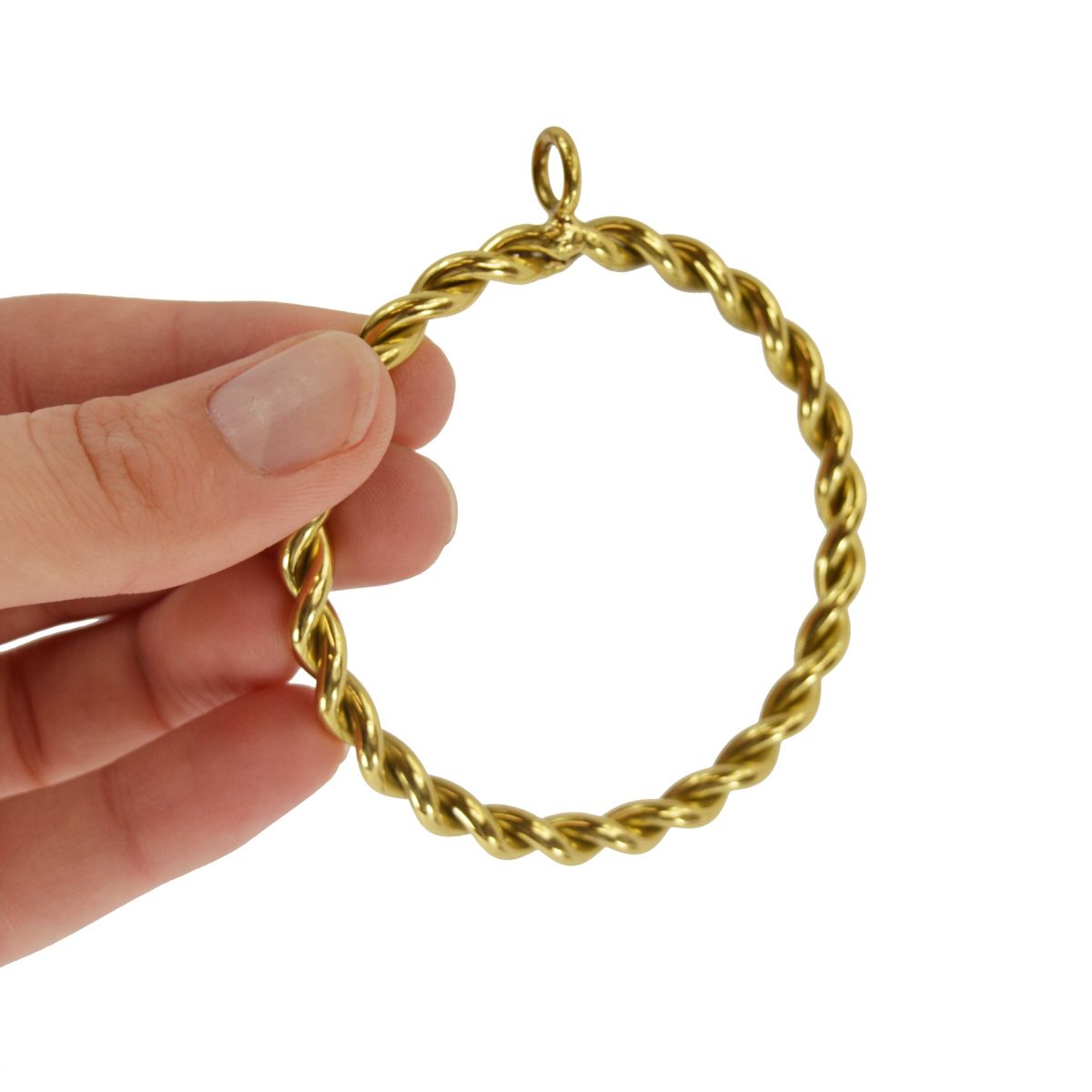 60mm brass curtain ring in hand