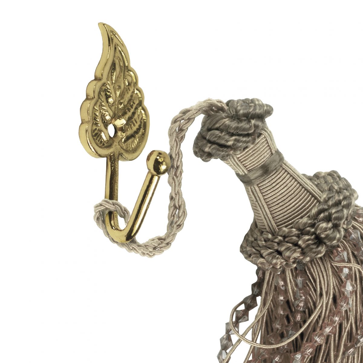 Polished Brass Curtain Hook - Leaf Design Polished Brass Curtain Hook - Leaf Design