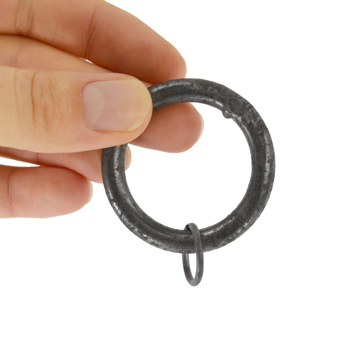 Wrought Iron Curtain Ring Close Up Scale