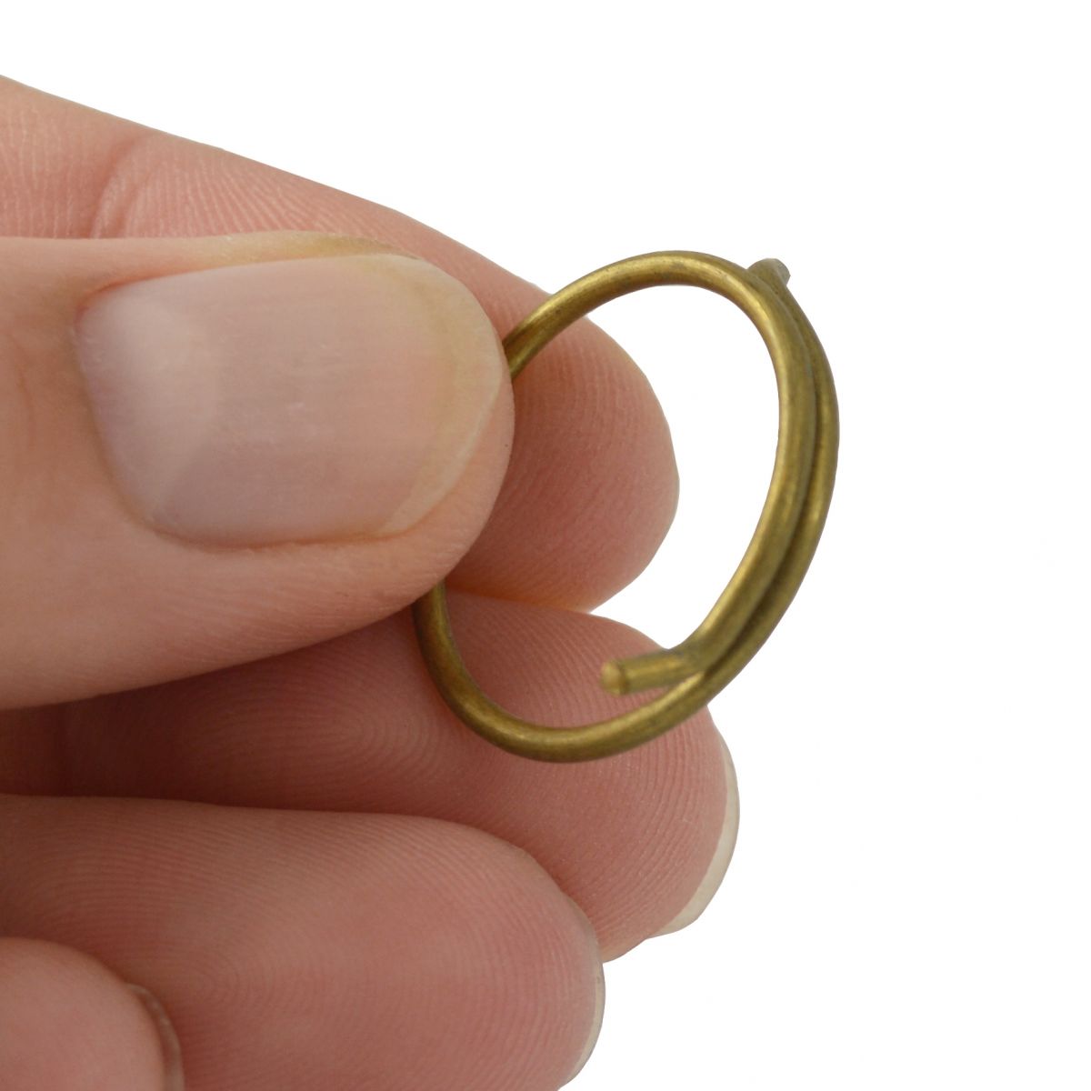 Set of 10 Brass Plated Curtain Rings Scale shot
