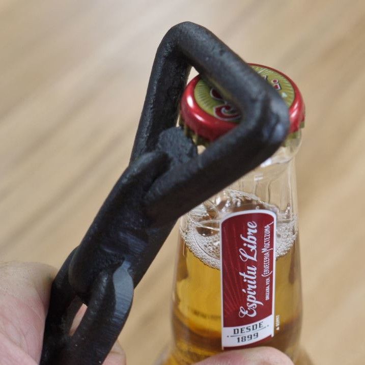Chain Design Bottle Opener in Use