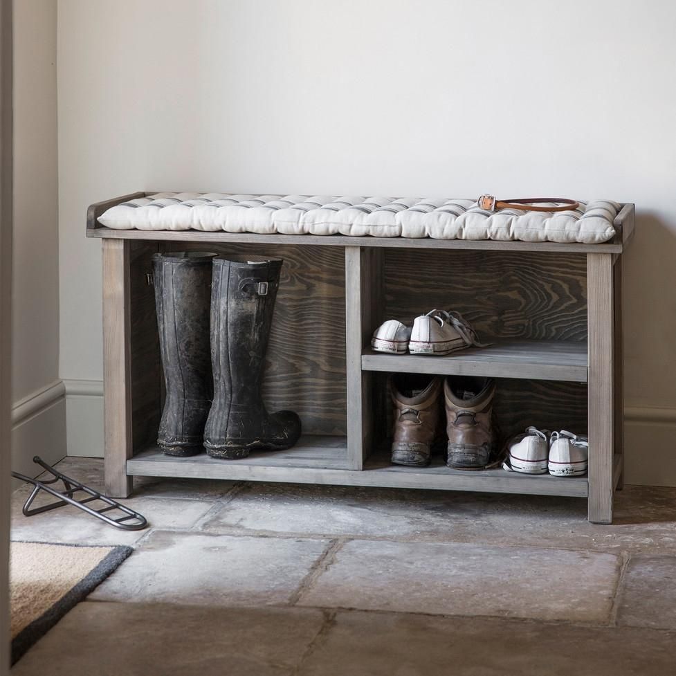 Charcoal Cotton Aldsworth Seat Pad by Garden Trading Charcoal Cotton Aldsworth Seat Pad by Garden Trading